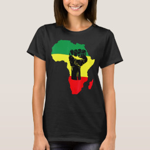 Black History Month Celebration African Map Fist T T-Shirt