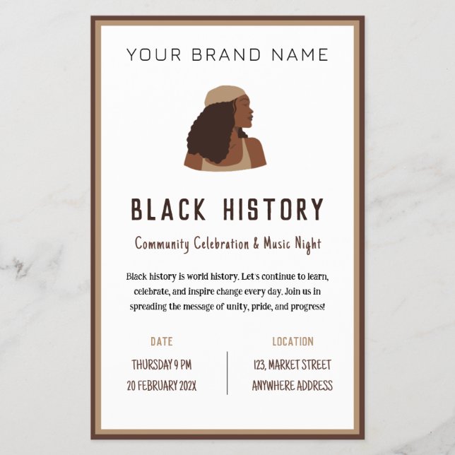 Black History Month Celebration Event Business Flyer (Front)