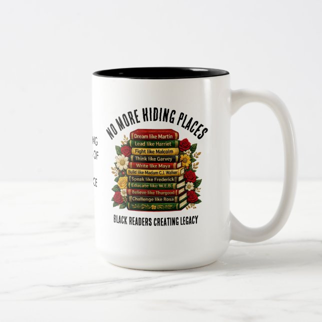 Black History Month Centennial Heroes Bookish Gift Two-Tone Coffee Mug (Right)