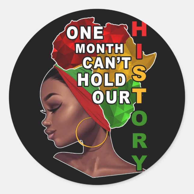 Black History Month Classic Round Sticker (Front)