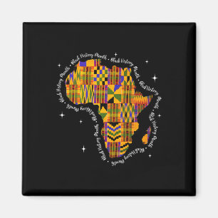 Black History Month Colourful Africa Map Kente Afr Magnet