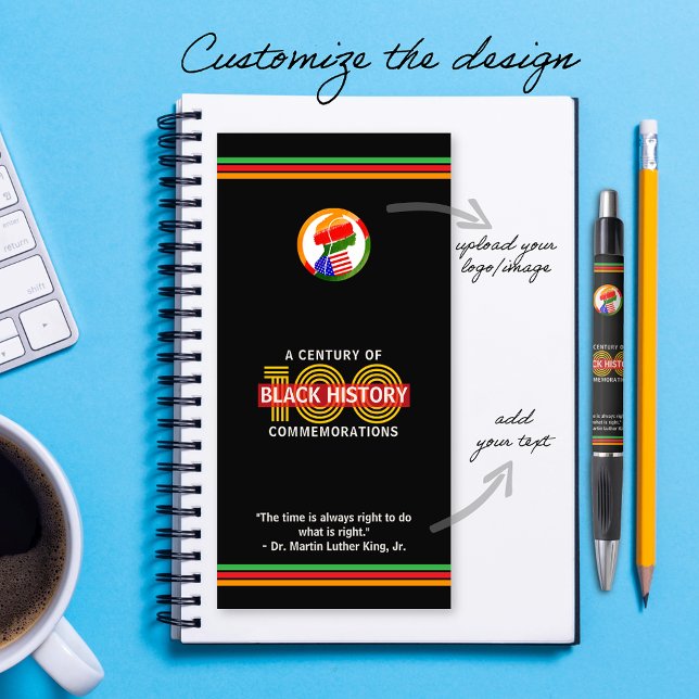 Black History Month Commemoration Centennial (A Century of Black History Commemorations Black History Month Commemoration Logo & Text Custom Pen)