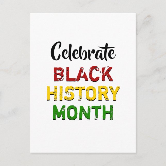 BLACK HISTORY MONTH Custom Text Holiday Postcard (Front)