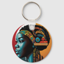 Black History month cute woman keychain