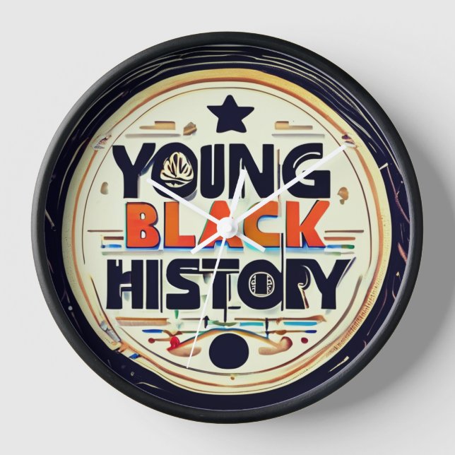 Black History month cute woman wall Clock (Front)