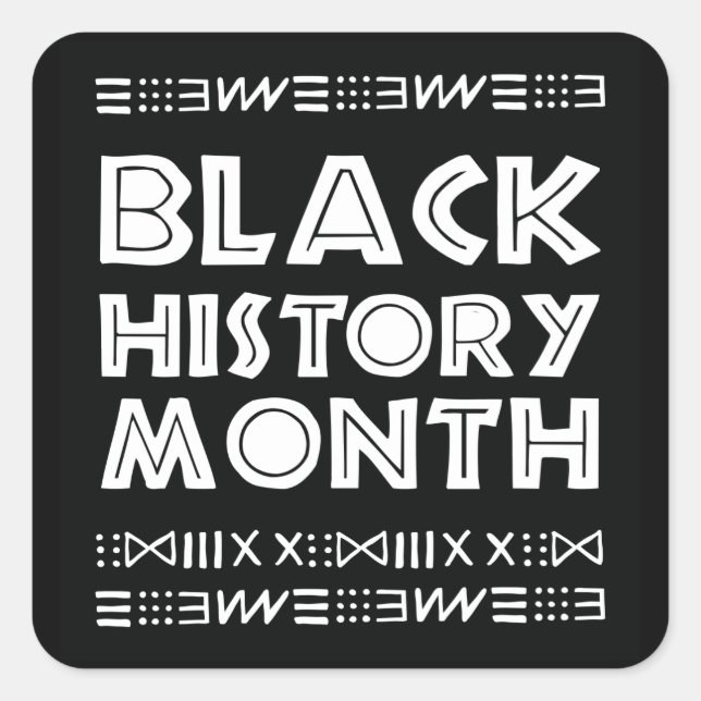 Black History Month Designs African Graphic Square Sticker (Front)