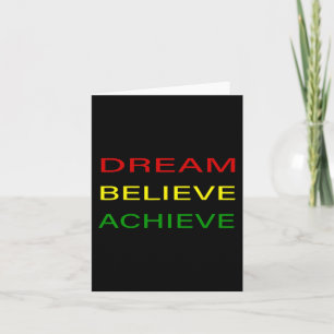 Black History Month Dream Believe Achieve - Red Ye Card
