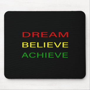 Black History Month Dream Believe Achieve - Red Ye Mouse Pad