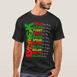 Black History Month Dream Lead Write Dare Men Wome T-Shirt