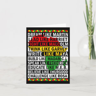 Black History Month Dream Like African Leader Card