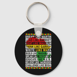 Black History Month Dream Like African Leader Key Ring