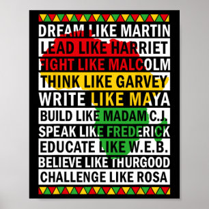 Black History Month Dream Like African Leader Men Poster
