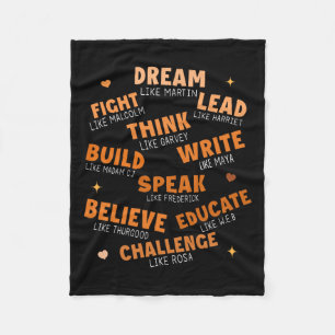 Black History Month Dream Like African Leaders Men Fleece Blanket