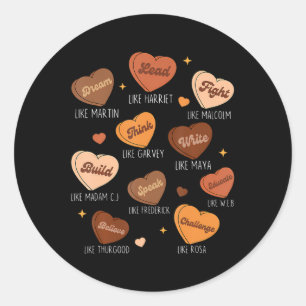 Black History Month Dream Like Martin African Lead Classic Round Sticker