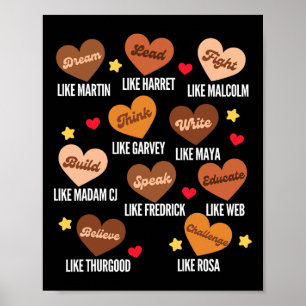 Black History Month Dream Like Martin African Lead Poster