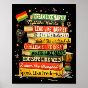 Black History Month Dream Like Martin African Lead Poster