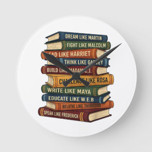 Black History Month Dream Round Clock
