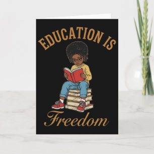 Black History Month Education Freedom Books Teache Card