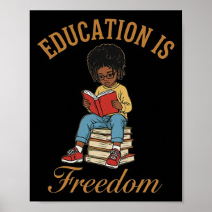 Black History Month Education Freedom Books Teache Poster