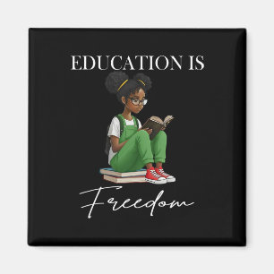 Black History Month Education Is Freedom Books Bla Magnet