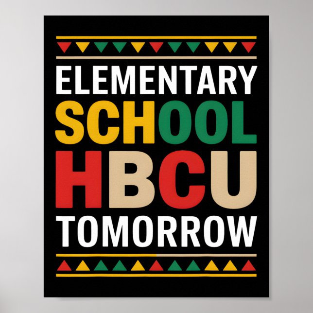 Black History Month Elementary School Hbcu Tomorro Poster (Front)