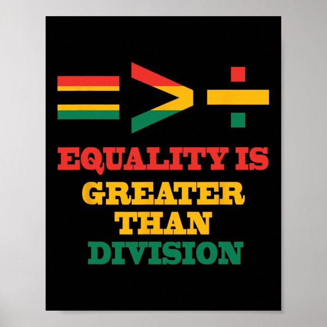 Black History Month Equality Is Greater Than Divis Poster (Front)