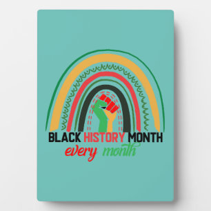 Black History Month Every Month Patriotic African Plaque