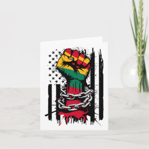 Black History Month Fist American Flag Juneteenth  Card