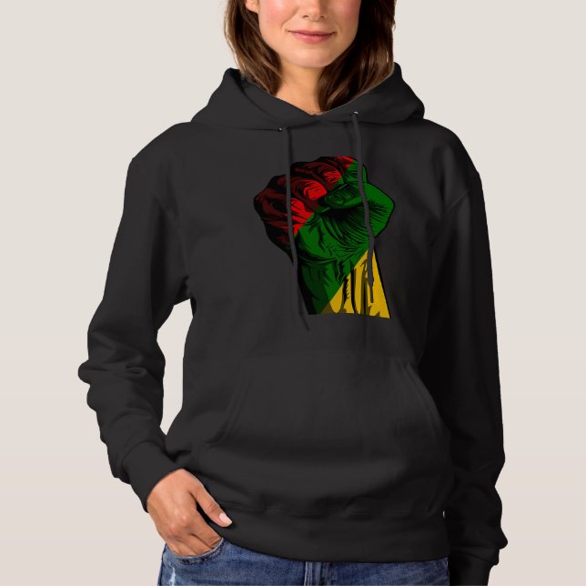 Black History Month Fist Black Power Africa Women  Hoodie (Front)