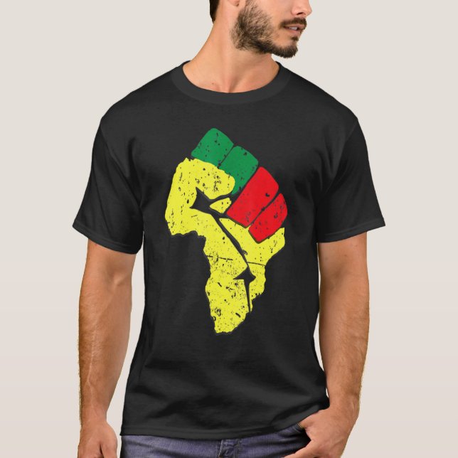 Black History Month Fist Black Power African Women T-Shirt (Front)