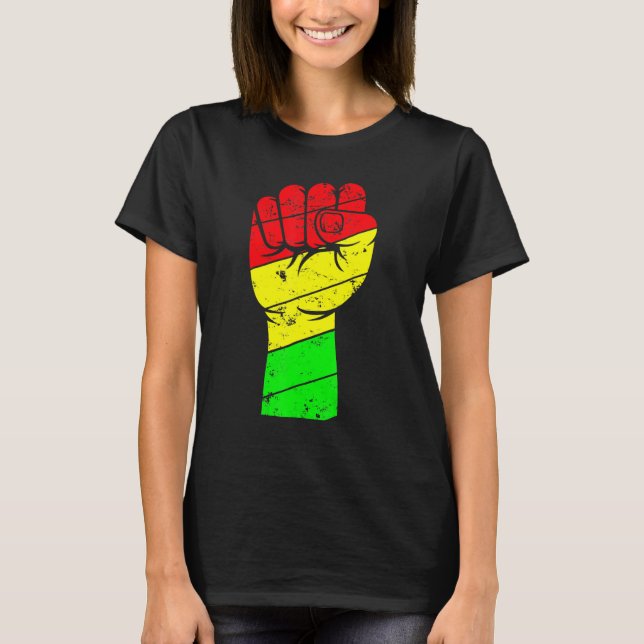 Black History Month Fist Black Power African Women T-Shirt (Front)