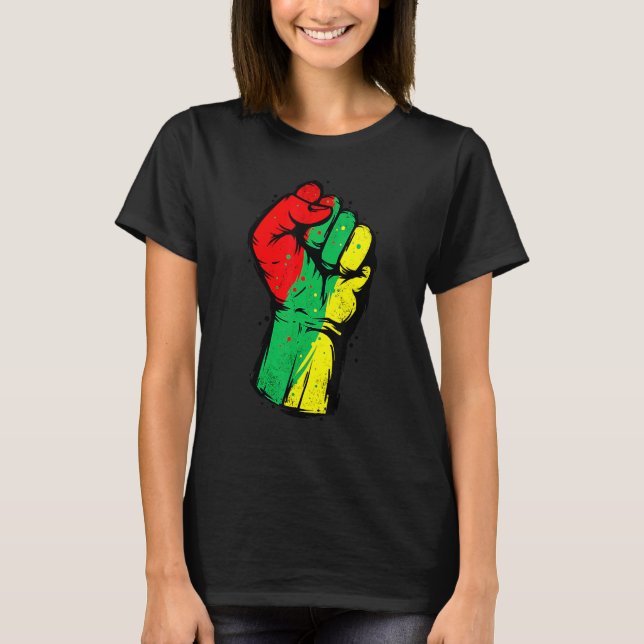 Black History Month Fist Black Power African Women T-Shirt (Front)