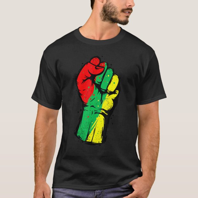 Black History Month Fist Black Power African Women T-Shirt (Front)