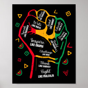 Black History Month Fist Black Power Outfit Women  Poster
