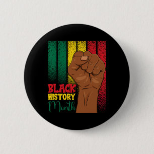 Black History Month Fist Hands In African Flag Col 6 Cm Round Badge