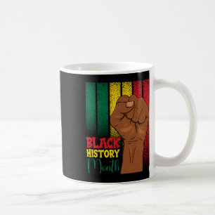 Black History Month Fist Hands In African Flag Col Coffee Mug
