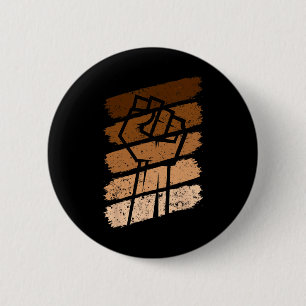 Black History Month Fist Vintage Women Boy Girl Ki 6 Cm Round Badge