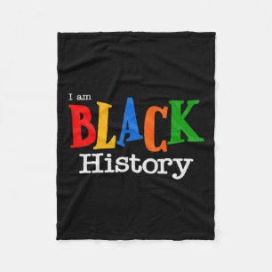 Black History Month Fist Women Men  Fleece Blanket