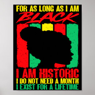 Black History Month For As Long As I Am Black I Am Poster