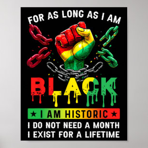 Black History Month For As Long As I Am Black I Am Poster