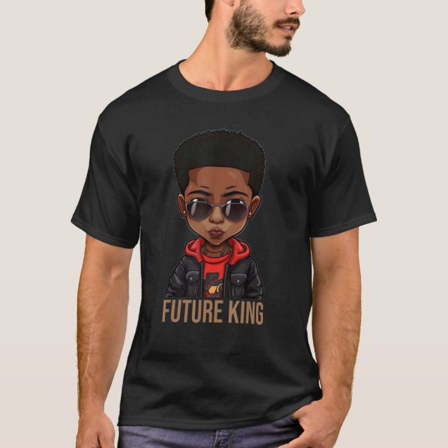 Black History Month Future King African American M T-Shirt (Front)
