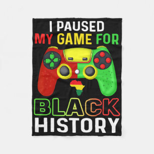 Black History Month Gamer African American Gaming Fleece Blanket