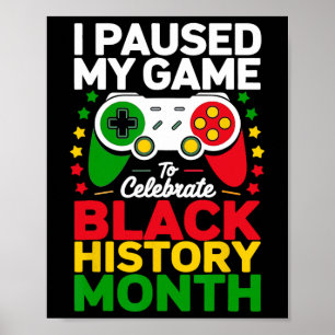 Black History Month Gamer African American Gaming Poster