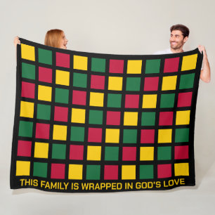 Black History Month Geometric Squares Family Fleece Blanket