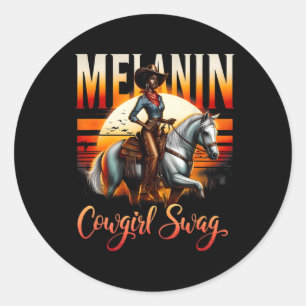 Black History Month Girls Women African Melanin Co Classic Round Sticker