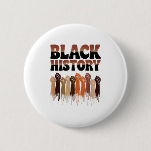 Black History Month Hands Symbol Afro Motivation  6 Cm Round Badge