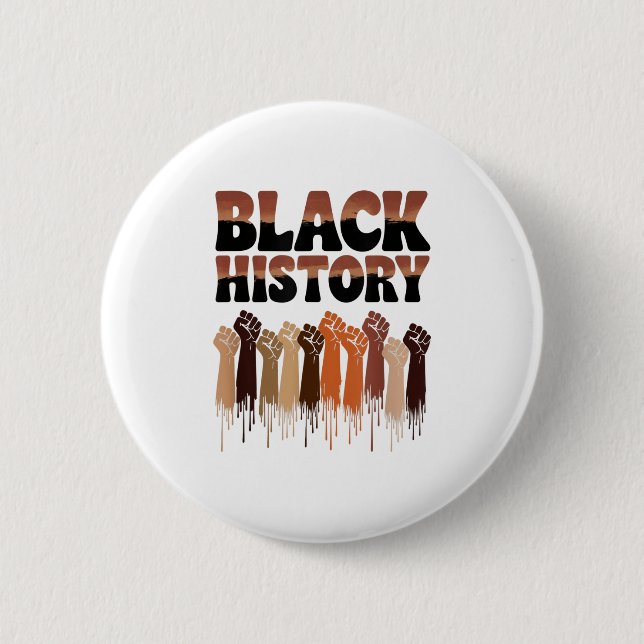 Black History Month Hands Symbol Afro Motivation  6 Cm Round Badge (Front)
