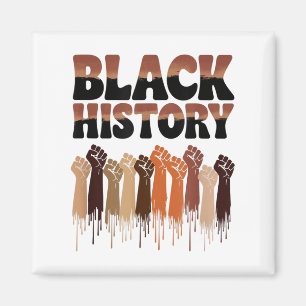 Black History Month Hands Symbol Afro Motivation  Magnet