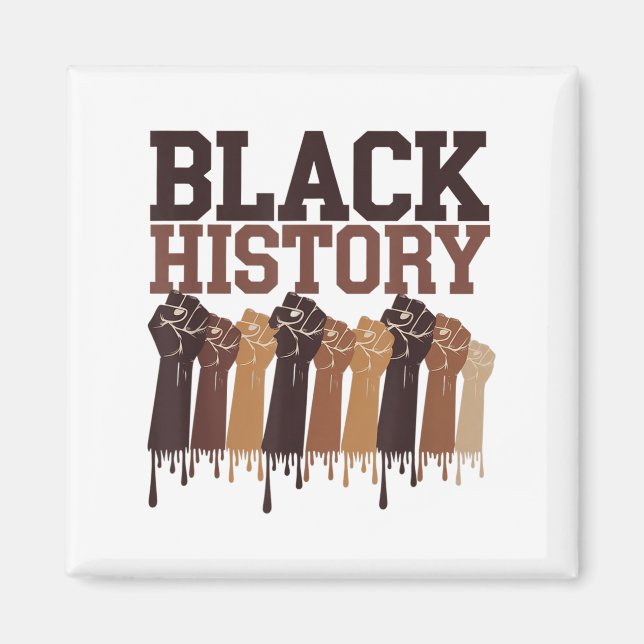 Black History Month Hands Symbol Afro Motivation  Magnet (Front)