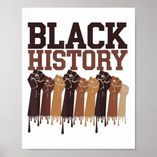 Black History Month Hands Symbol Afro Motivation Poster